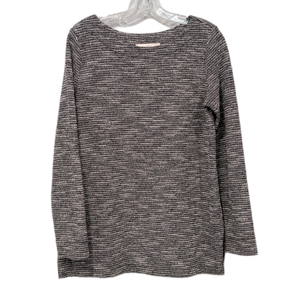 Ann Taylor Loft Color Block Marled Black and White Sweater Top Size Small - Picture 1 of 5